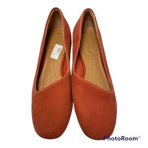 Leather coral loafer pump Corso Como Betsie ballet flat, 1" heel